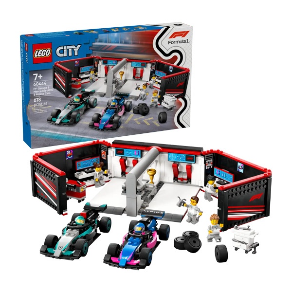 Lego City F1 Garage & Mercedes-AMG & Alpine Cars 60444